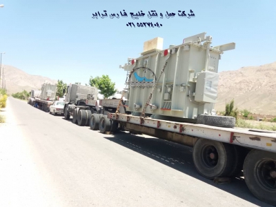 حمل 2 محموله ترانس 48 تنی از مبدا زنجان به مقصد عسلویه توسط کمرشکنهای 9 محور شرکت حمل و نقل خلیج فارس ترابر