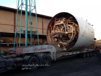 حمل قسمتي از TBM به وزن تقريبي ١٠٠تن در شركت سابير
