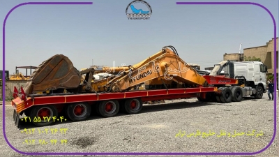 حمل قطعات ماشین آلات سنگین توسط کمرشکن 7محور