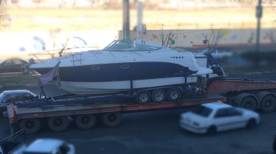 حمل قایق تفریحی از خرمشهر به بومهن