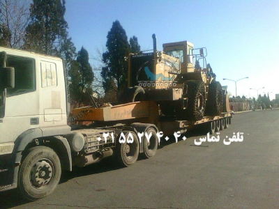 حمل لودر کاترپیلا توسط کمرشکن 7 محور شرکت خلیج فارس ترابر