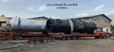 حمل لوازم نیروگاهی از مبدا تهران به مقصد بندر امام (ره) توسط کمرشکن 7 محور شرکت حمل ونقل خلیج فارس ترابر