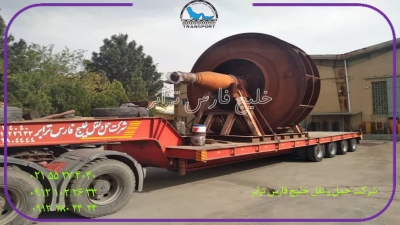 حمل محمولات سنگین شفت از مبدا کرج به مقصد سیرجان توسط کمرشکن 7محور شرکت حمل ونقل  شرکت خلیج فارس ترابر